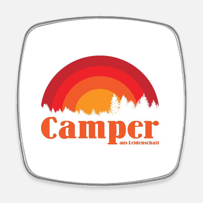 Camper aus Leidenschaft - Viereckiger Kühlschrankmagnet - Weiß