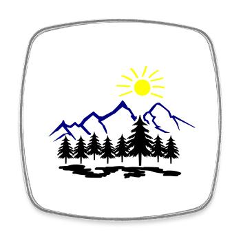 natur berge - Viereckiger Kühlschrankmagnet - Weiß - Vorne