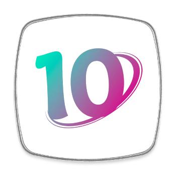 Number 10 multicolor - Square fridge magnet - white - Front