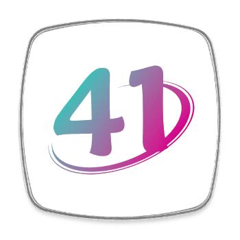 Number 41 multicolor - Square fridge magnet - white - Front