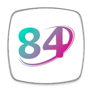 Number 84 multicolor - Square fridge magnet - white - Front