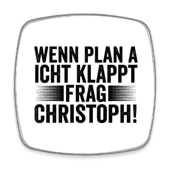 First name Chris Christoph - Square fridge magnet - white - Front