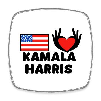 Heart Hand - America - Kamala Harris - American - Square fridge magnet - white - Front