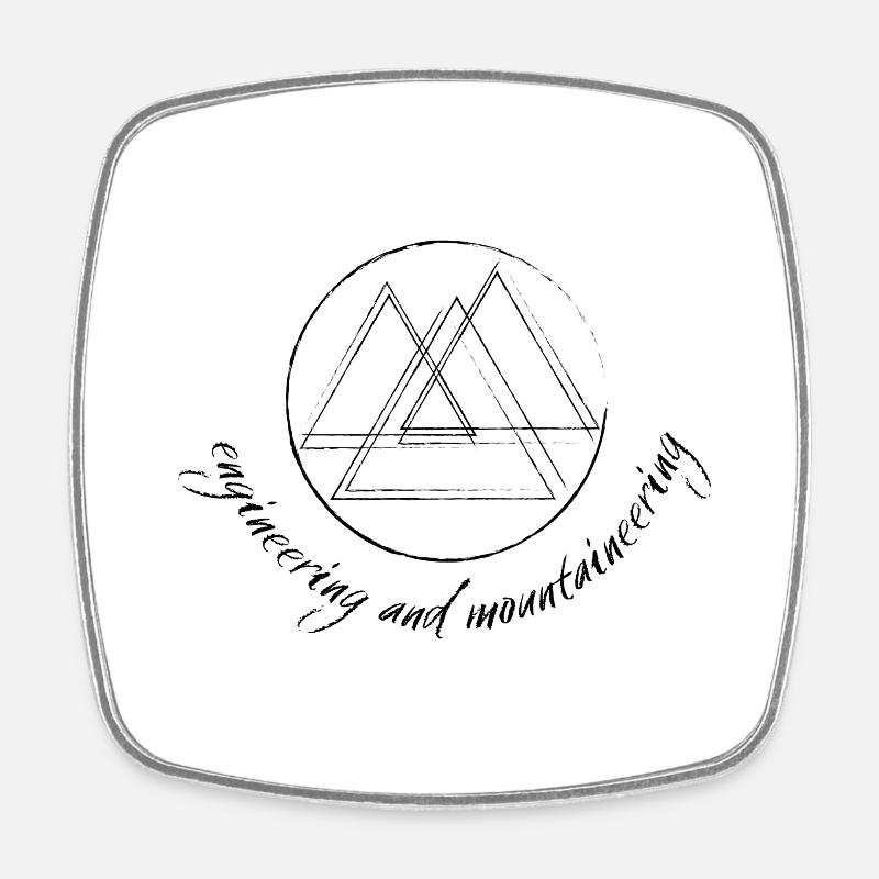 Berge / Engineering and Mountaineering - Viereckiger Kühlschrankmagnet - Weiß