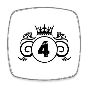 Armoiries 4 - Magnet carré - blanc - Devant
