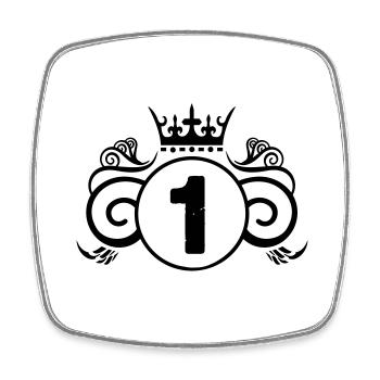 wappen 1 - Viereckiger Kühlschrankmagnet - Weiß - Vorne