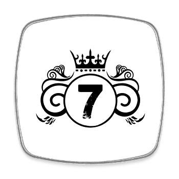 wappen 7 - Viereckiger Kühlschrankmagnet - Weiß - Vorne