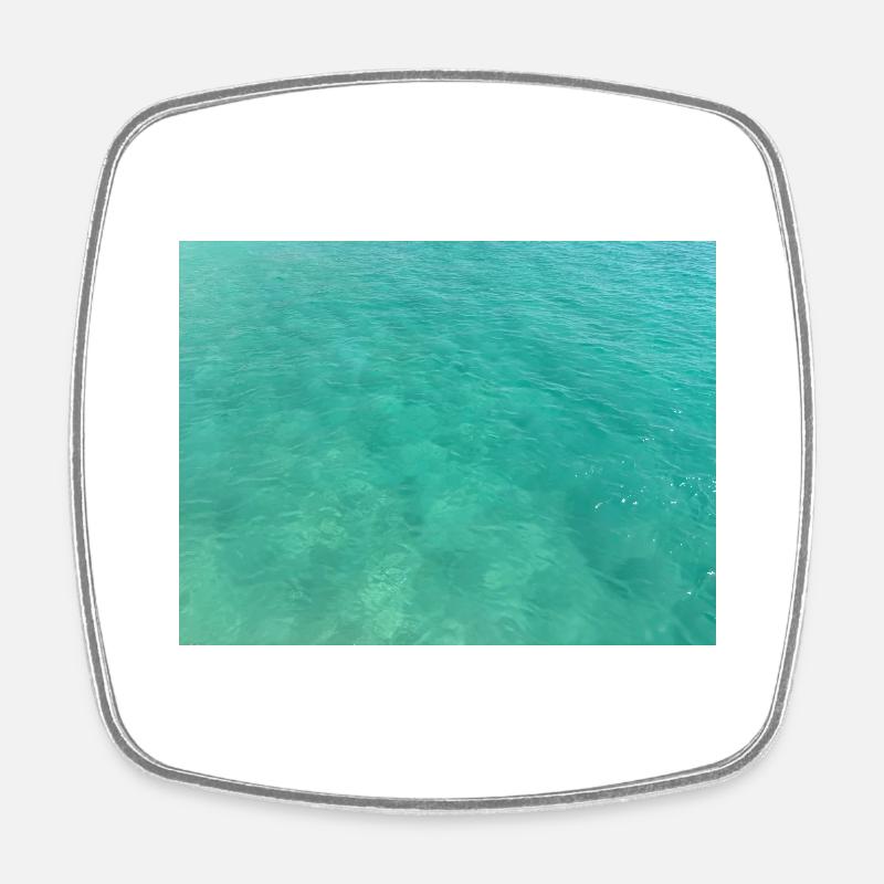 Turquoise Sea - Square fridge magnet - white
