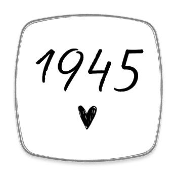 1945 Herzgeburtstag - Viereckiger Kühlschrankmagnet - Weiß - Vorne