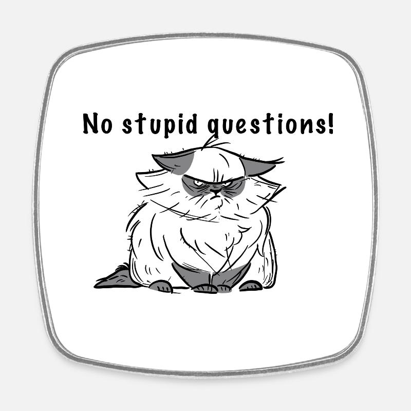 No stupid questions! - Square fridge magnet - white