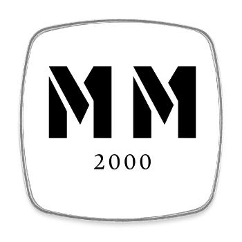 Römische Zahl Geburtsjahr Made in 2000 - Viereckiger Kühlschrankmagnet - Weiß - Vorne