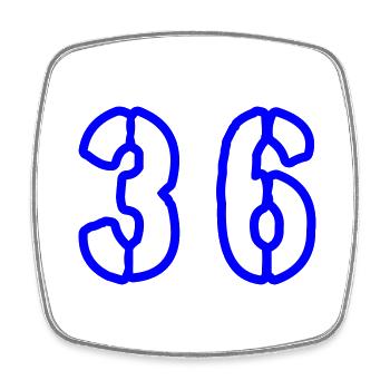 36 Number Symbol - Square fridge magnet - white - Front