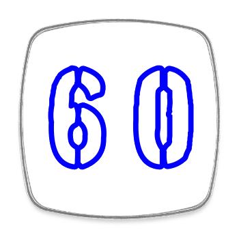 60 Number Symbol - Square fridge magnet - white - Front