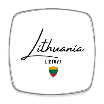 Lithuanian flag, Lithuanian pride - Square fridge magnet - white - Front