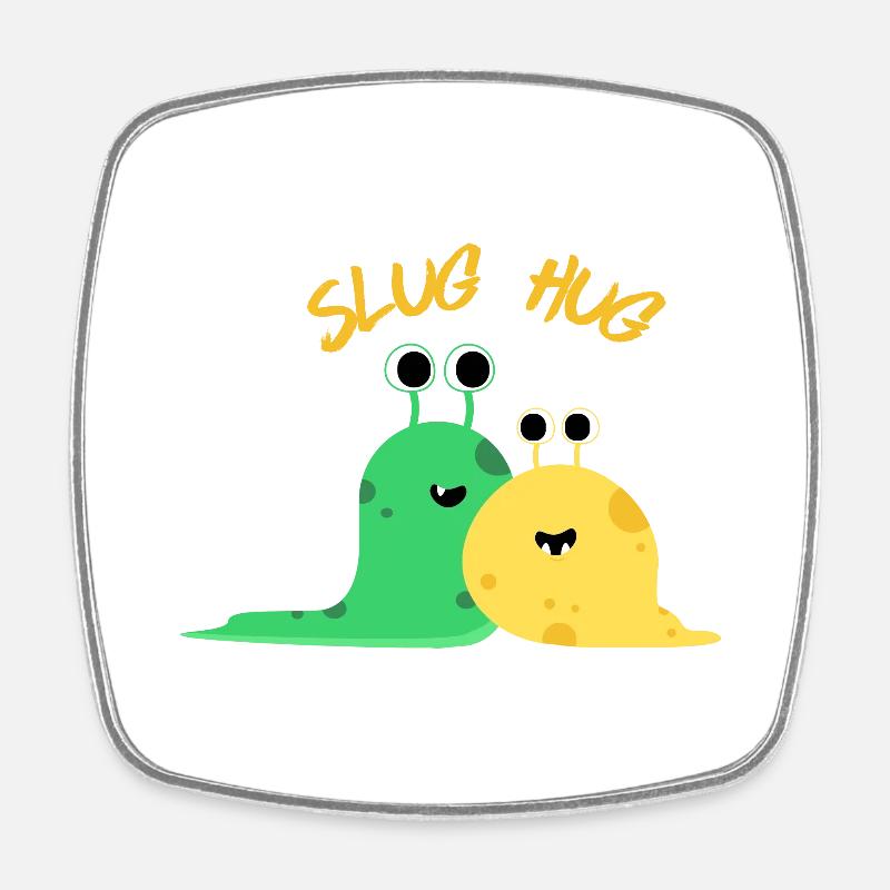 Slug Hug - Square fridge magnet - white
