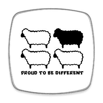 DIFFERENT SHEEP - 1C - Square fridge magnet - white - Front