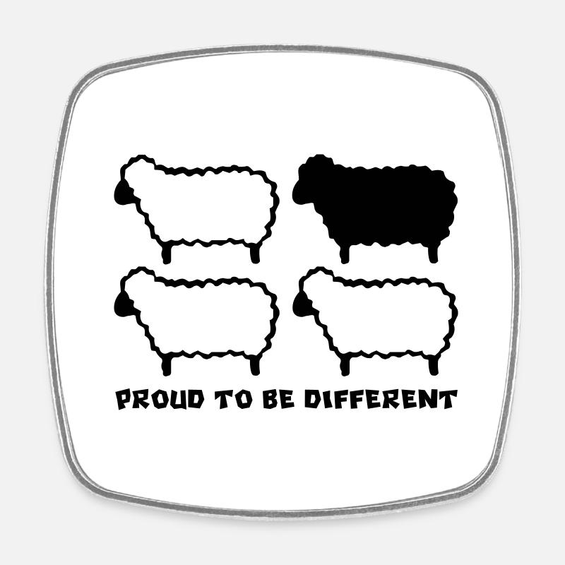 MOUTONS DIFFÉRENTS - 1C - Magnet carré - blanc