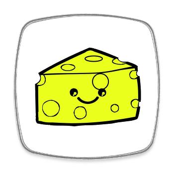 Cheese Smile - Viereckiger Kühlschrankmagnet - Weiß - Vorne