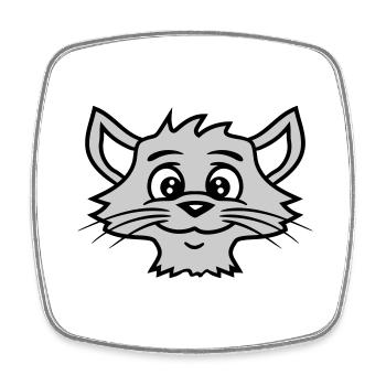 Pretty Cat Looking Happy Cheerful Smiling - Square fridge magnet - white - Front