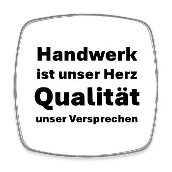 Handwerk ist unser Herz Qualität unser Versprechen - Viereckiger Kühlschrankmagnet - Weiß - Vorne