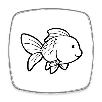 Goldfish - Square fridge magnet - white - Front