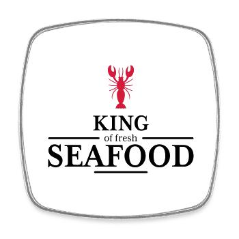 king of Seafood - Square fridge magnet - white - Front