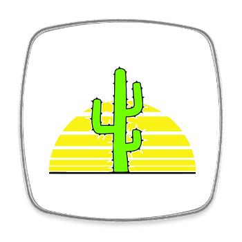 Cactus Sun Prickly Night Desert Sunset - Square fridge magnet - white - Front
