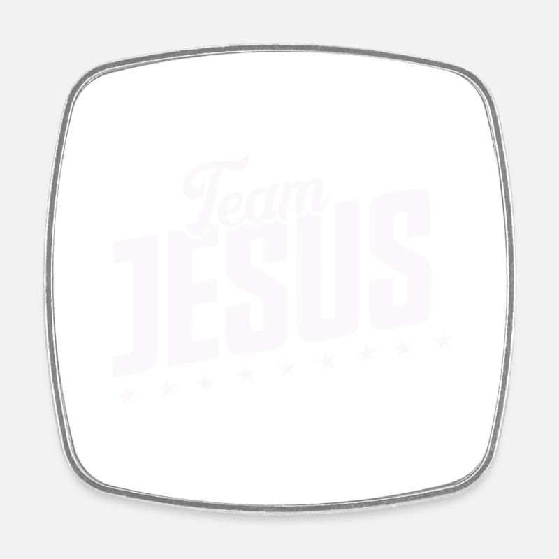 team jesus - Viereckiger Kühlschrankmagnet - Weiß