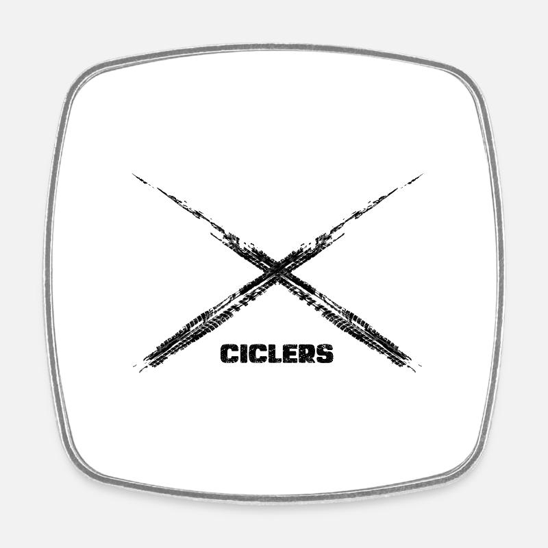 Ciclers III - Square fridge magnet - white