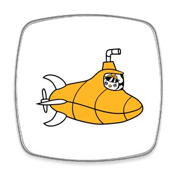 U-Boot Vogel Ente Kapitän Küken Süß Comic Cartoon - Viereckiger Kühlschrankmagnet - Weiß - Vorne