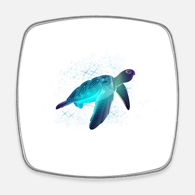Tortue avec des étoiles - Magnet carré - blanc