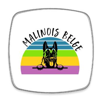 Belgischer Malinois Belgischer Malinois - Viereckiger Kühlschrankmagnet - Weiß - Vorne