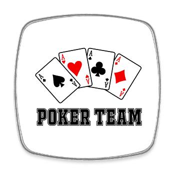 Équipe de poker - Magnet carré - blanc - Devant