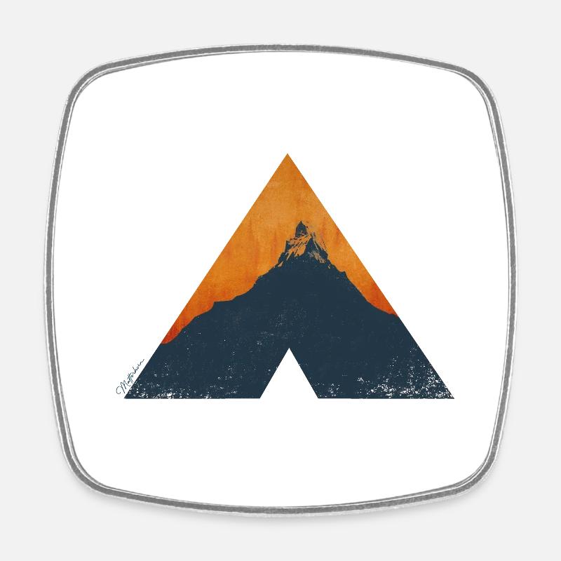 Matterhorn triangle - Square fridge magnet - white