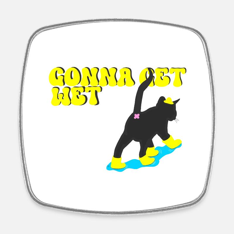 Let's get wet - Square fridge magnet - white