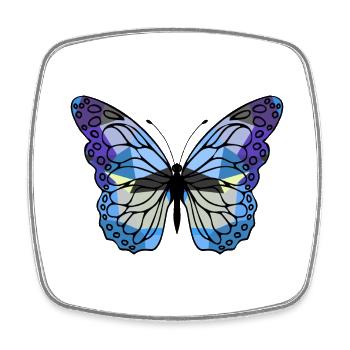 Papillon - Magnet carré - blanc - Devant
