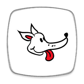 Dog Face Funny Cute Tongue Sticking Out Head - Square fridge magnet - white - Front