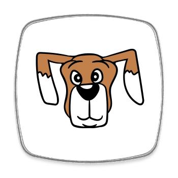 Visage de chien Petit Tête d’animal de compagnie Mignon - Magnet carré - blanc - Devant