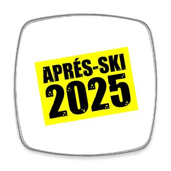 Apres Ski 2025 - Viereckiger Kühlschrankmagnet - Weiß - Vorne