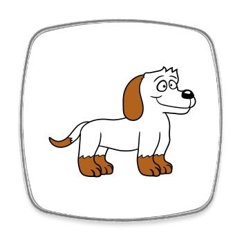 chien se tient mignon petit chiot heureux animal de compagnie - Magnet carré - blanc - Devant
