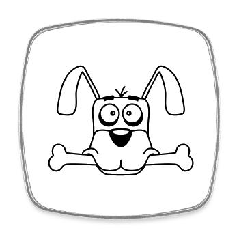 Funny Dog Big Bone Mouth Mouth Hunger Cool - Square fridge magnet - white - Front