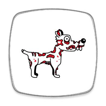 Dog Zombie Undead Halloween Horror Corpse Creepy - Square fridge magnet - white - Front