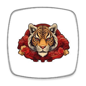 Tiger with Background - Viereckiger Kühlschrankmagnet - Weiß - Vorne