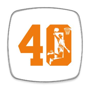 NUMÉRO 40 BASKETBALL 40E ANNIVERSAIRE - Magnet carré - blanc - Devant