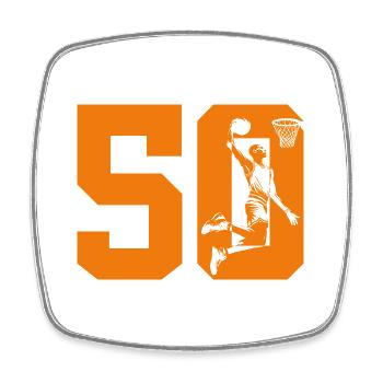 NUMÉRO 50 BASKETBALL 50E ANNIVERSAIRE - Magnet carré - blanc - Devant