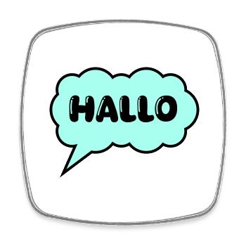Speech bubble Hello - Square fridge magnet - white - Front