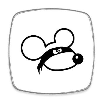 Mouse Evil Robber Ninja Raid Thief Cloth Eyes - Square fridge magnet - white - Front