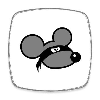 souris méchant voleur ninja raid voleur tissu yeux - Magnet carré - blanc - Devant