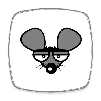 Mouse looks angry angry frustrated angry aggressive - Square fridge magnet - white - Front