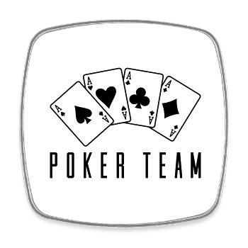 Équipe de poker 1 - Magnet carré - blanc - Devant